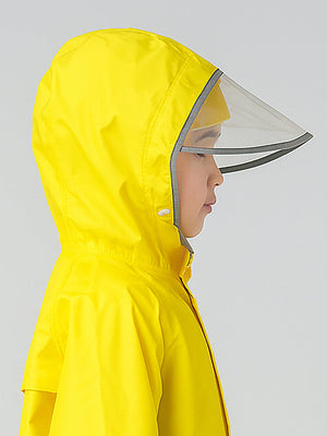 Little Surprise Box, Minimal Yellow & Grey Pocket knee length raincoat for Kids & Teens - LSB - RC - MINMAL - YELW - LK - L