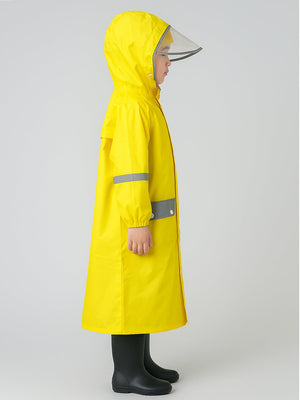 Little Surprise Box, Minimal Yellow & Grey Pocket knee length raincoat for Kids & Teens - LSB - RC - MINMAL - YELW - LK - L