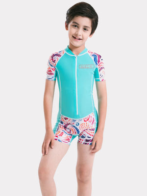 Little Surprise Box Mint Design knee length Swimwear for Kids - LSB - SW - MNTPRNT - KNE - HS - 2 - 3Y