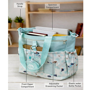 Little Surprise Box Mint Dog Print 2 Pc Backpack & Tote Set with Pouch - School Bag