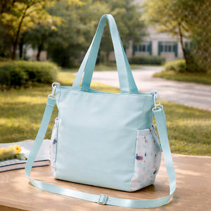 Little Surprise Box Mint Dog Print 2 Pc Backpack & Tote Set with Pouch - School Bag