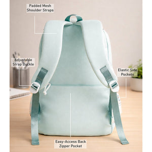 Little Surprise Box Mint Dog Print 2 Pc Backpack & Tote Set with Pouch - School Bag
