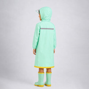 Little Surprise Box, Mint Giraffe Knee Length Raincoat for Kids | The Mom Store - XL Kids Raincoat