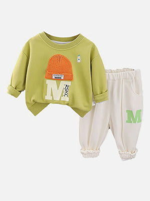 Little Surprise Box Mint Green 3D Cap Design 2 Pcs Track Suit Set For Toddlers And Kids - LSB - 2PCS - GRNCAPTRCKS - 3 - 4Y