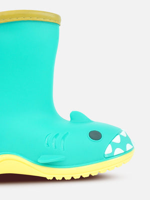 Little Surprise Box, Mint Green Shark EVA Rain Gumboots for Toddlers & Kids - LSB - GB - S7 - MNTSHARK - EVA - 26EU