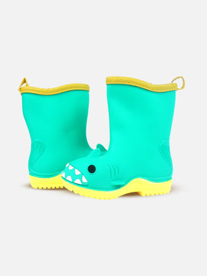 Little Surprise Box, Mint Green Shark EVA Rain Gumboots for Toddlers & Kids - LSB - GB - S7 - MNTSHARK - EVA - 26EU