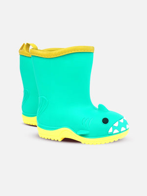 Little Surprise Box, Mint Green Shark EVA Rain Gumboots for Toddlers & Kids - LSB - GB - S7 - MNTSHARK - EVA - 26EU