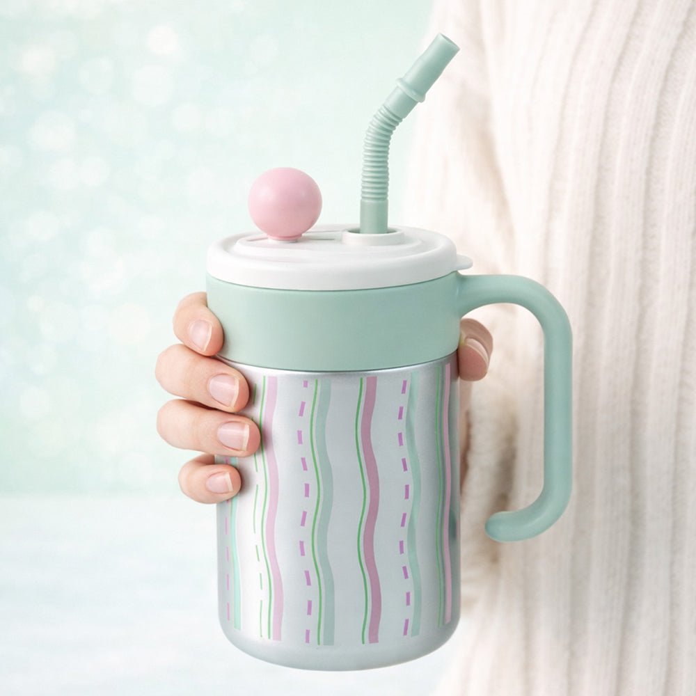 Little Surprise Box Mint Green Shiny Stainless Steel Tumbler with Infuser, 620ml - Tumbler