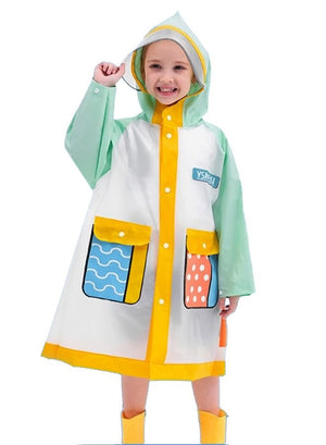 Little Surprise Box, Mint Polka Dots long style Raincoat for kids - LSB - RC - MINTPOLKA - M