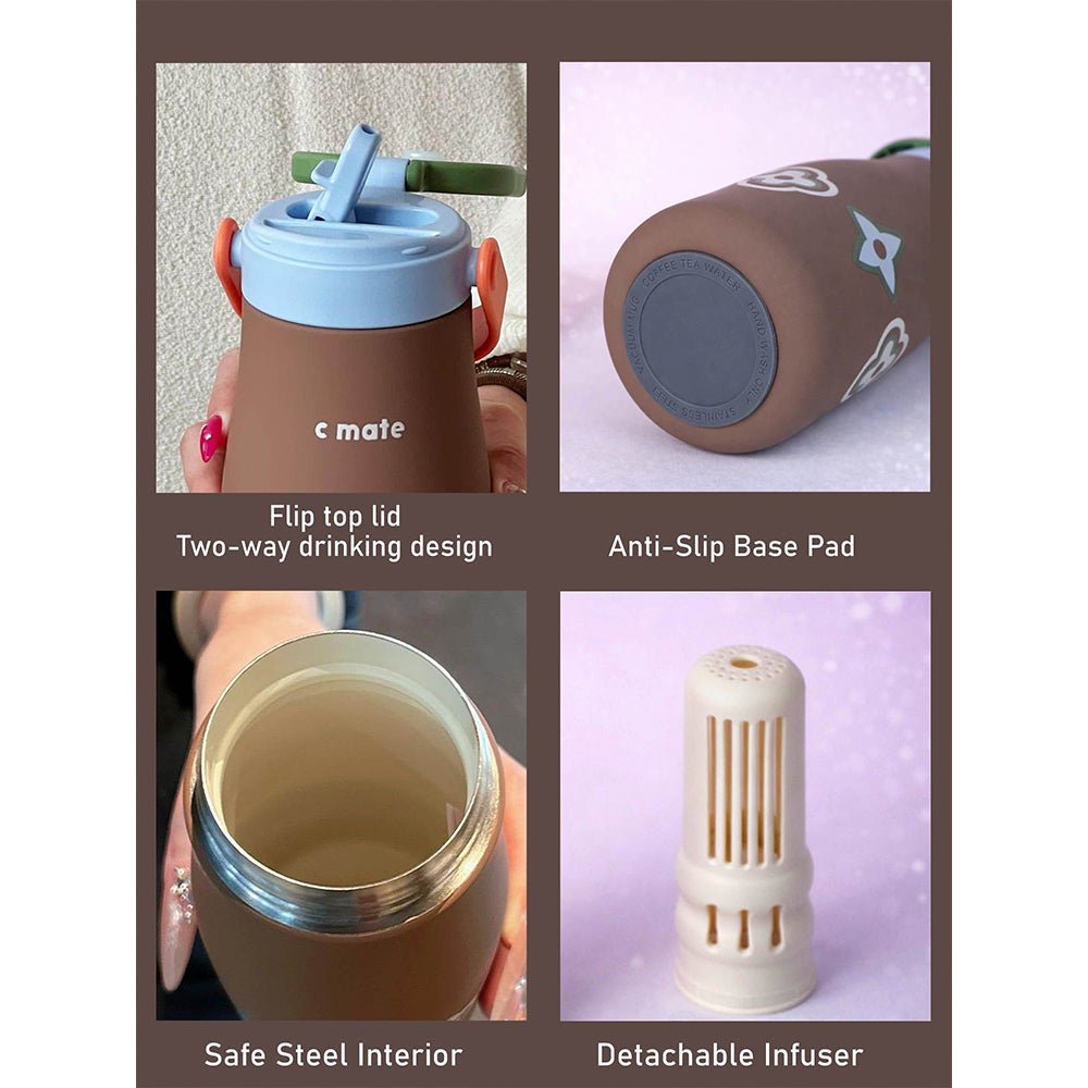 Little Surprise Box Moo Series Insulated Thermos Bottle with Filter – 600ml - Water Bottle