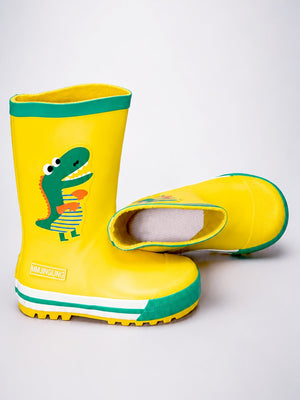 Little Surprise Box Mr. Yelosaur Stripe Rain Gumboots | The Mom Store - 29EU Kids Gumboots