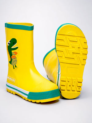 Little Surprise Box Mr. Yelosaur Stripe Rain Gumboots | The Mom Store - 29EU Kids Gumboots