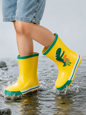 Little Surprise Box Mr. Yelosaur Stripe Rain Gumboots | The Mom Store - 29EU Kids Gumboots