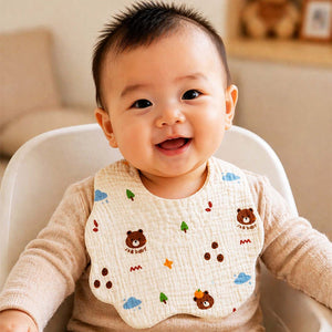 Little Surprise Box Muslin Bib Set 3PCS Cream | The Mom Store - Bedding