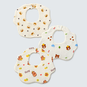 Little Surprise Box Muslin Bib Set 3PCS Cream | The Mom Store - Bedding