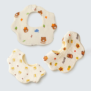 Little Surprise Box Muslin Bib Set 3PCS Cream | The Mom Store - Bedding