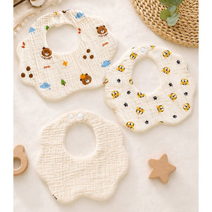 Little Surprise Box Muslin Bib Set 3PCS Cream | The Mom Store - Bedding