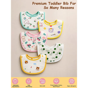 Little Surprise Box Muslin Bib Set 5PCS - Absorbent | The Mom Store - Bedding