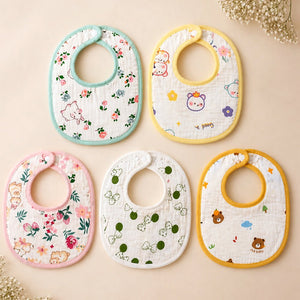 Little Surprise Box Muslin Bib Set 5PCS - Absorbent | The Mom Store - Bedding