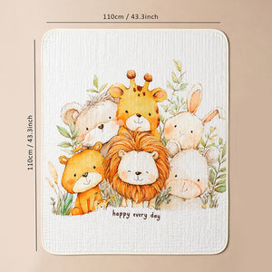 Little Surprise Box Muslin Cotton Blanket | The Mom Store - Jungle Friends Blanket