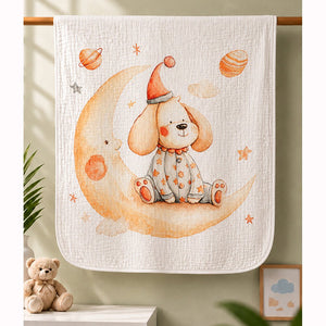 Little Surprise Box Muslin Cotton Blanket | The Mom Store - Puppy Dreams Blanket