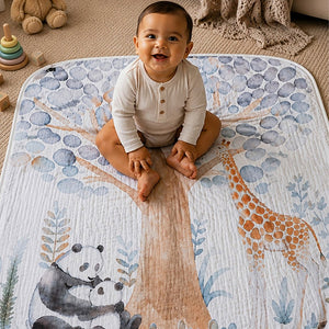Little Surprise Box Muslin Cotton Blanket | The Mom Store - Panda & Giraffe Blanket