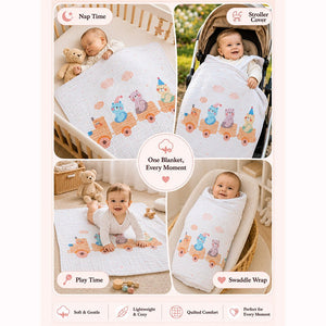 Little Surprise Box Muslin Cotton Blanket | The Mom Store - Bear Blanket