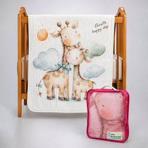 Little Surprise Box Muslin Cotton Blanket | The Mom Store - Giraffe Blanket