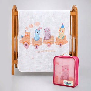Little Surprise Box Muslin Cotton Blanket | The Mom Store - Bear Blanket