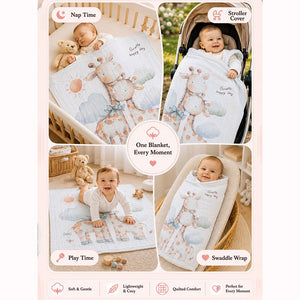 Little Surprise Box Muslin Cotton Blanket | The Mom Store - Giraffe Blanket