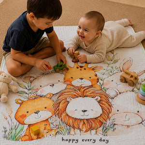 Little Surprise Box Muslin Cotton Blanket | The Mom Store - Jungle Friends Blanket