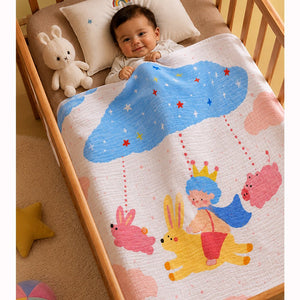 Little Surprise Box Muslin Cotton Blanket | The Mom Store - Bunny Ride Blanket