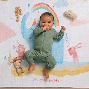 Little Surprise Box Muslin Cotton Blanket | The Mom Store - Elephant Blanket