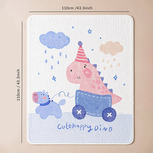Little Surprise Box Muslin Cotton Blanket | The Mom Store - Happy Dino Blanket