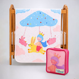 Little Surprise Box Muslin Cotton Blanket | The Mom Store - Bunny Ride Blanket