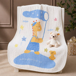 Little Surprise Box Muslin Cotton Blanket | The Mom Store - Giraffe Star Blanket