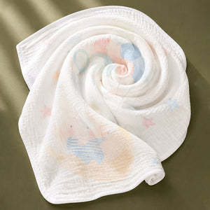 Little Surprise Box Muslin Cotton Blanket | The Mom Store - Elephant with Balloons Blanket