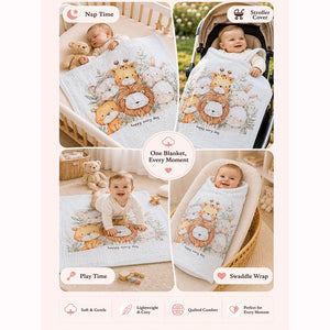 Little Surprise Box Muslin Cotton Blanket | The Mom Store - Jungle Friends Blanket