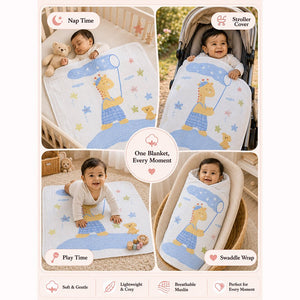 Little Surprise Box Muslin Cotton Blanket | The Mom Store - Giraffe Star Blanket