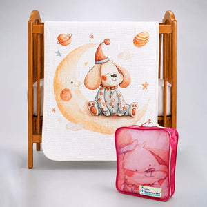 Little Surprise Box Muslin Cotton Blanket | The Mom Store - Puppy Dreams Blanket