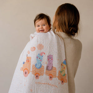 Little Surprise Box Muslin Cotton Blanket | The Mom Store - Bear Blanket