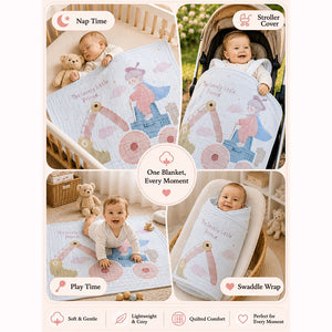 Little Surprise Box Muslin Cotton Blanket | The Mom Store - Construction Prince Blanket