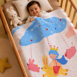 Little Surprise Box Muslin Cotton Blanket | The Mom Store - Construction Prince Blanket