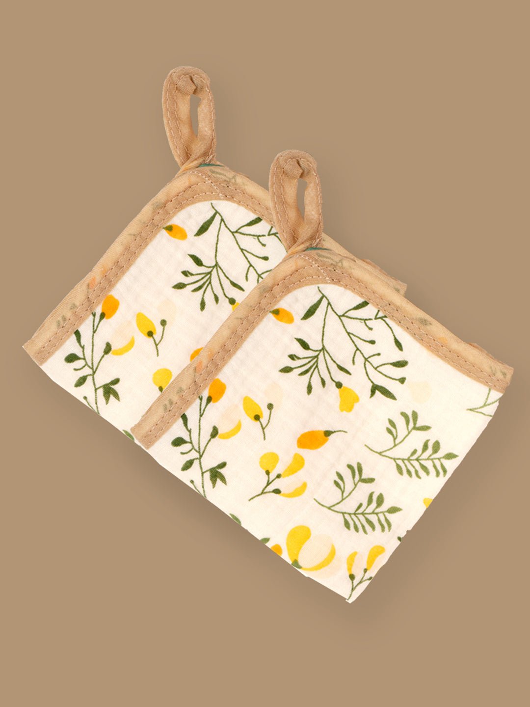Little Surprise Box Muslin cotton blanket with 2 matching Napkins for Newborn & Infants - LSB - BKTNAPK - YELWFLOWR