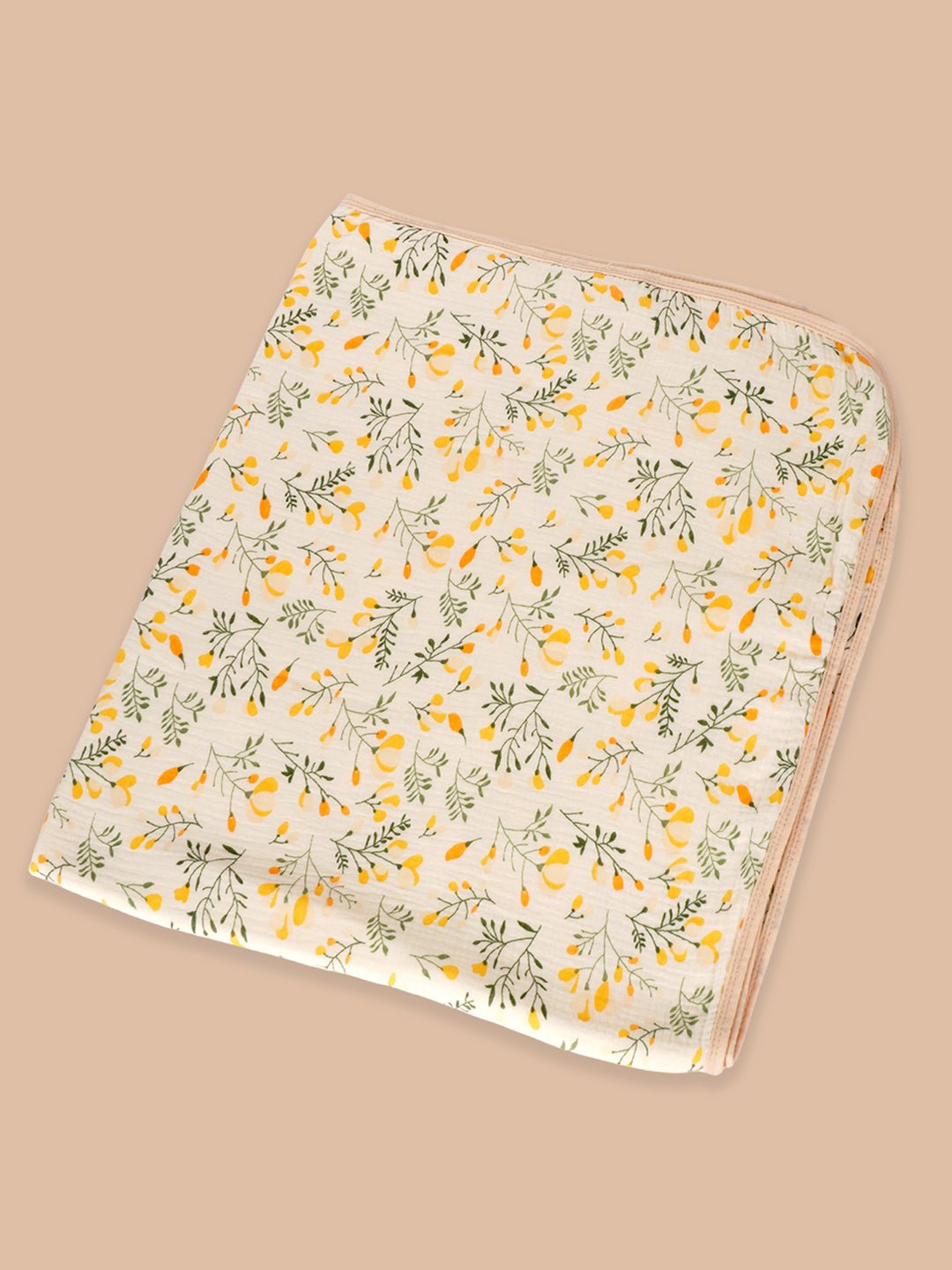 Little Surprise Box Muslin cotton blanket with 2 matching Napkins for Newborn & Infants - LSB - BKTNAPK - YELWFLOWR