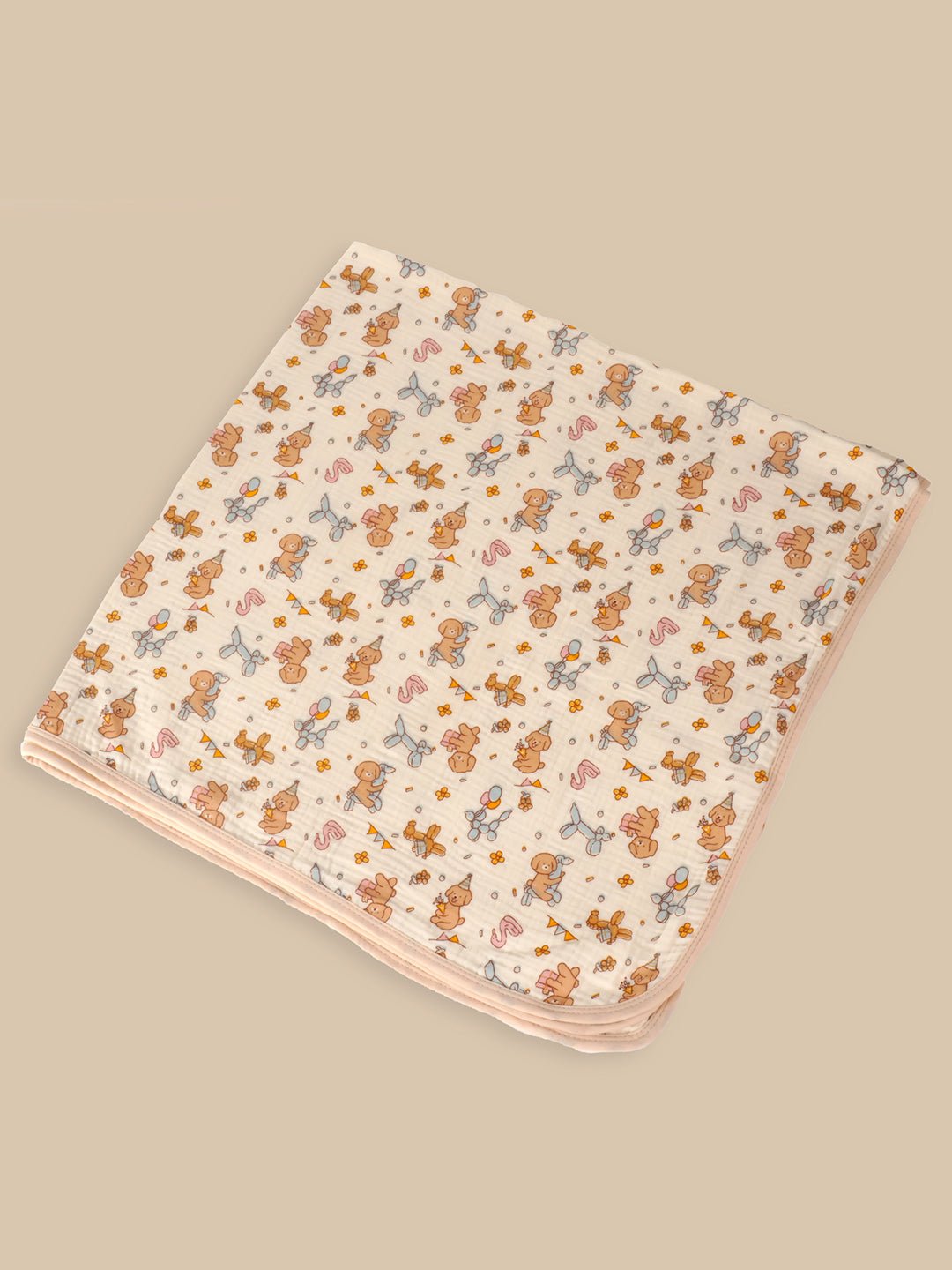 Little Surprise Box Muslin cotton blanket with 2 matching Napkins for Newborn & Infants - LSB - BKTNAPK - PUPPY