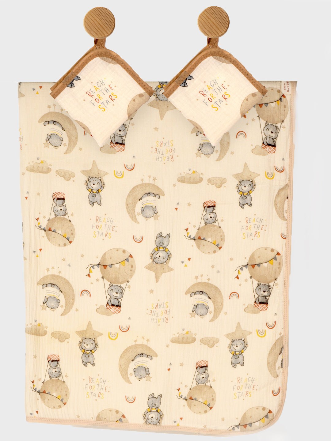Little Surprise Box Muslin cotton blanket with 2 matching Napkins for Newborn & Infants - LSB - BKTNAPK - TEDSTARS