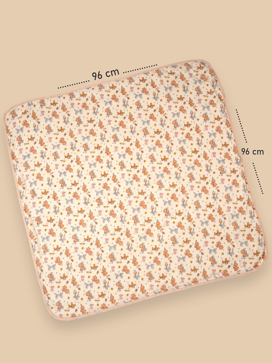 Little Surprise Box Muslin cotton blanket with 2 matching Napkins for Newborn & Infants - LSB - BKTNAPK - PUPPY