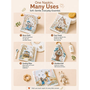 Little Surprise Box Muslin Cotton Napkins Set | The Mom Store - Muslin Napkins