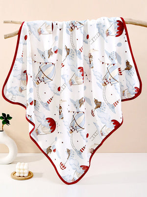 Little Surprise Box, Muslin cotton Wrapper with Hood for Newborn & Infants - LSB - BLNKT - REDBALON - HOOD